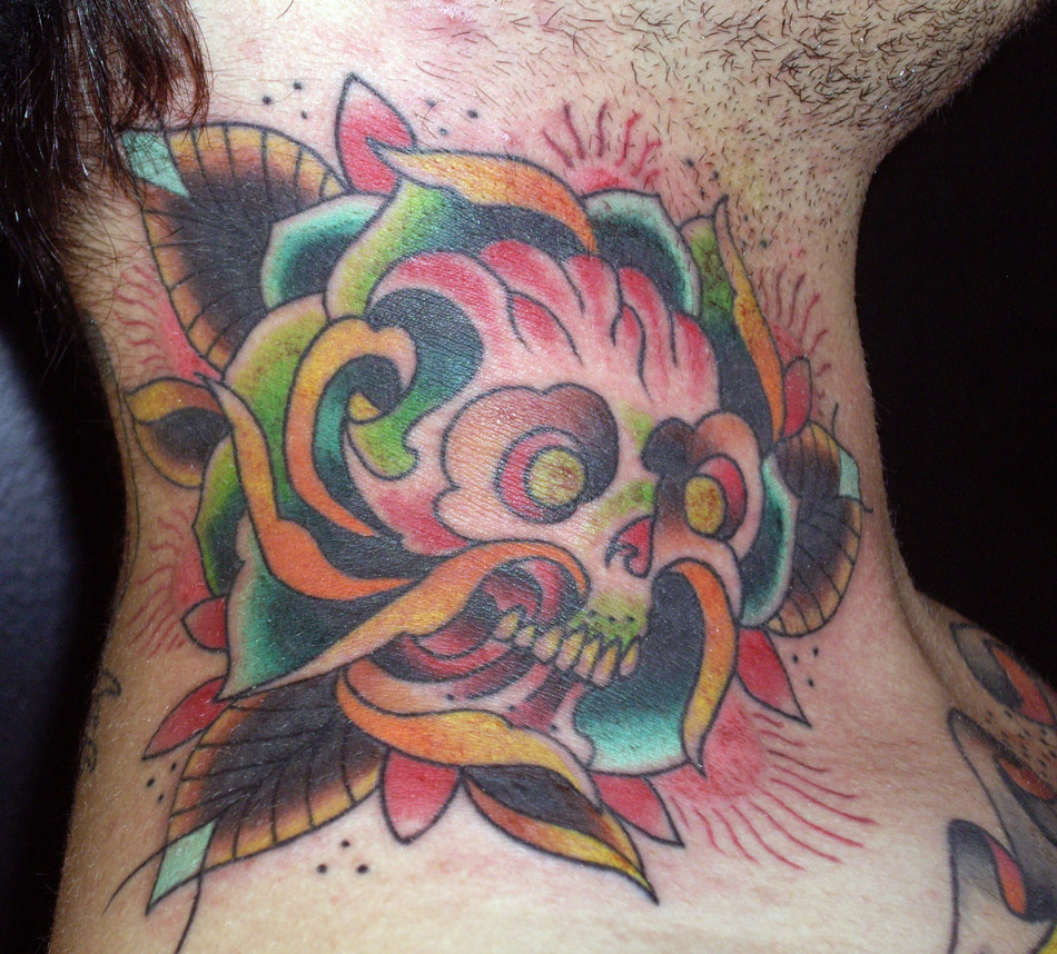 Skull Flower Tattoo
